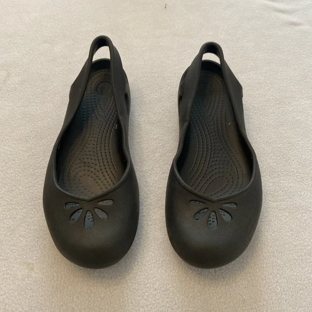 Crocs Kadee Women's sling  back Classic ballet flats  Shoes comfort 8 black - Picture 2 of 8